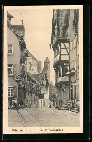 AK Wimpfen a. B., Blick in die Untere Hauptstrasse