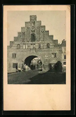 AK Flensburg, Blick durch das Nordertor