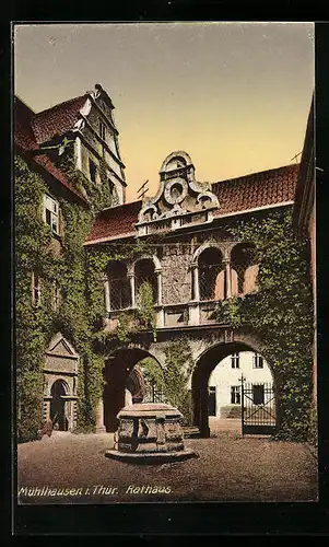AK Mühlhausen i. Thür., Innenhof des Rathaus