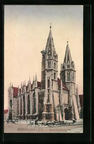 AK Mühlhausen i. Thür., Aussenansicht der Untermarktskirche