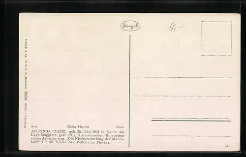 Künstler-AK Stengel & Co. Nr. 29783: Ecce Homo, Blick auf die Menschen