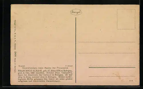 Künstler-AK Stengel & Co. Nr. 29698: Amorettentanz beim Raube der Proserpina