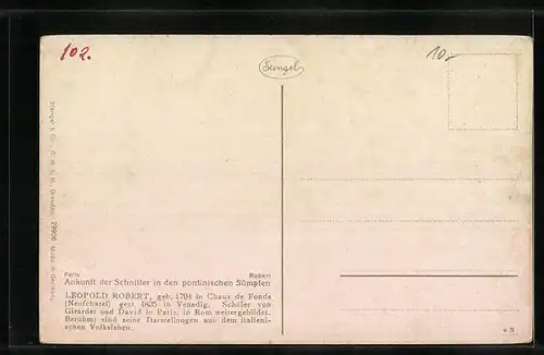 Künstler-AK Stengel & Co. Nr. 29906: Ankunft der Schnitter in den pontinischen Sümpfen