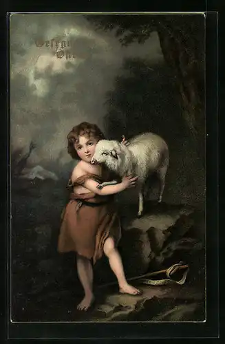 Künstler-AK Stengel & Co. Nr. 29943: Heiliger Johannes mit dem Lamm
