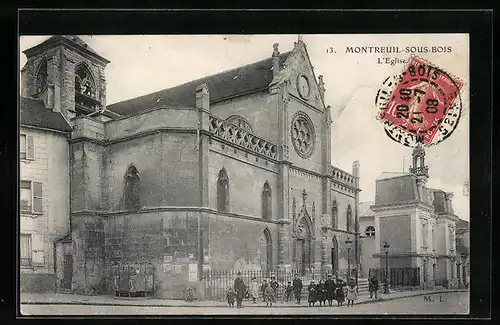 AK Montreuil-Sous-Bois, L`Eglise, Facade