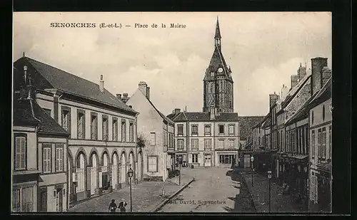 AK Senonches, Place de la Mairie, L`Eglise