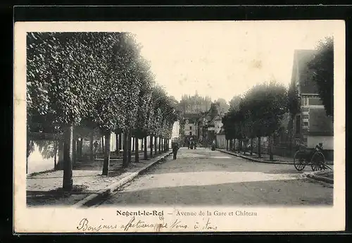 AK Nogent-le-Roi, Avenue de la Gare et Chateau