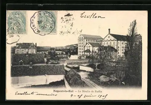 AK Nogent-le-Roi, Le Moulin de Ruffin, le pont