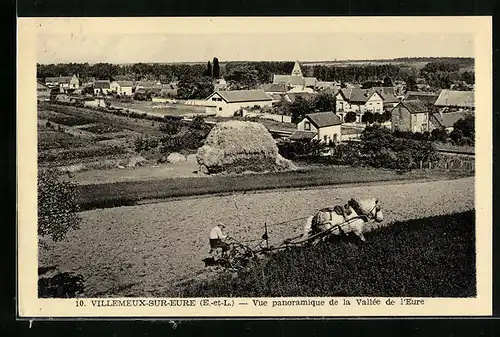 AK Villemeux-sur-Eure, Vue panoramique de la Vallee de l`Eure
