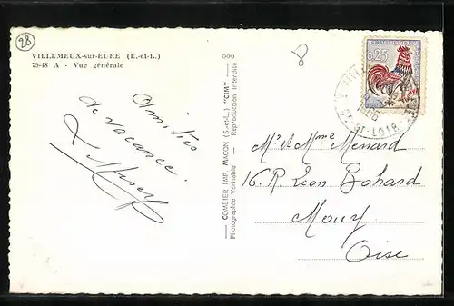 AK Villemeux-sur-Eure, Vue Generale, Fliegeraufnahme