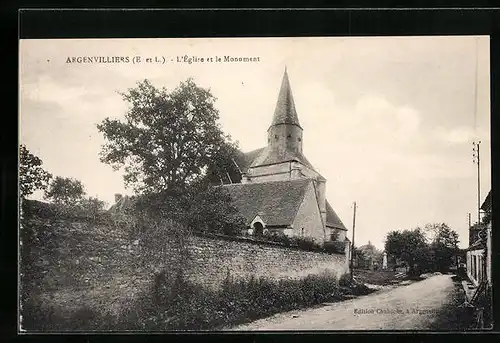 AK Argenvilliers, L`Eglise et le Monument