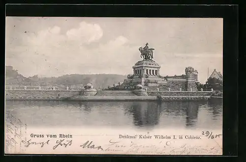 AK Coblenz, Denkmal Kaiser Wilhelm I.