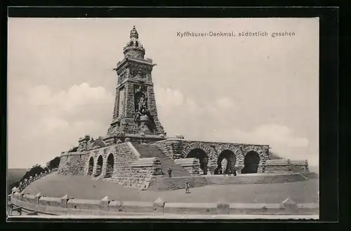 AK Kyffhäuser, Gesamtansicht vom Kaiser Wilhelm-Denkmal, südöstlich gesehen