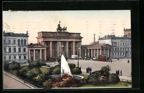 AK Berlin, Brandenburger Tor mit Pariser Platz
