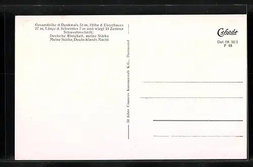 AK Teutoburger Wald, Hermannsdenkmal, Fliegeraufnahme