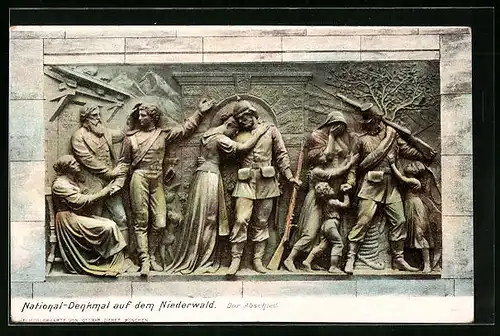 AK Rüdesheim, National-Denkmal auf dem Niederwald, Relief Der Abschied