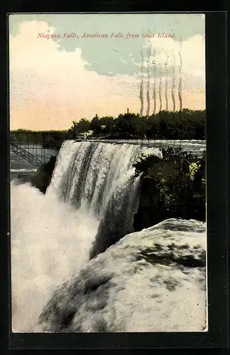 AK Niagara Falls, American Falls from Goat Island