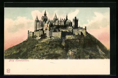 AK Blick zur Burg Hohenzollern