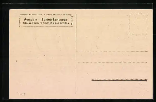 AK Potsdam, Schlos Sanssouci, Sternezimmer Friedrichs des Grossen