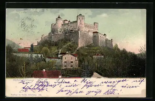 AK Salzburg, Blick zur Festung Hohensalzburg