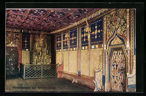AK Salzburg, Fürstenzimmer auf Hohensalzburg