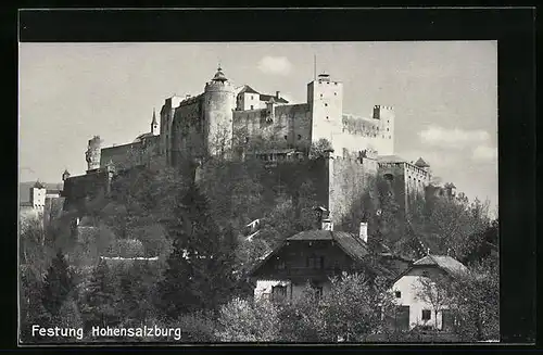 AK Salzburg, Blick zur Festung Hohensalzburg