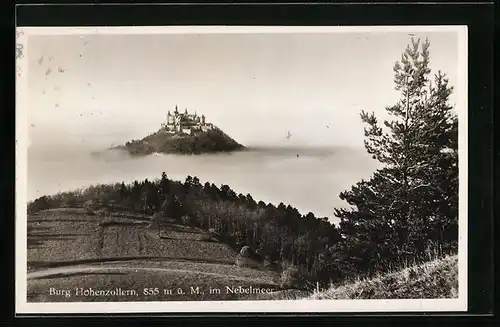 AK Burg Hohenzollern im Nebelmeer