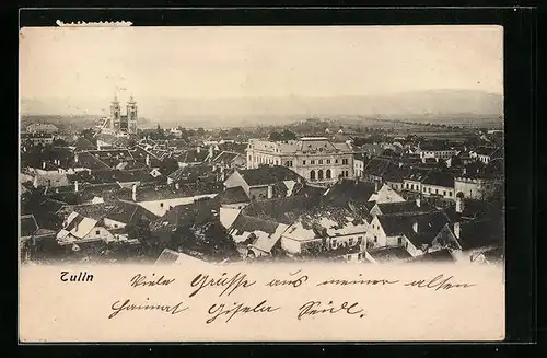 AK Tulln, Panorama aus der Vogelschau gesehen