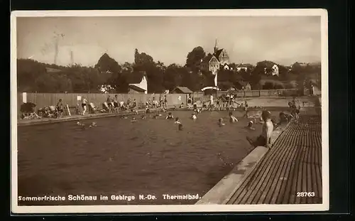 AK Schönau im Gebirge, Badegäste im Thermalbad