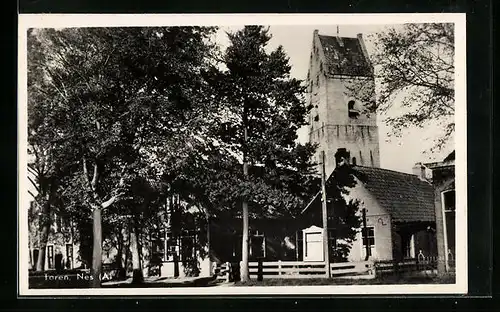 AK Nes / Ameland, Dorpsstraat met Toren