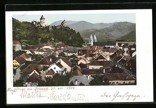 AK Friesach, Gesamtansicht aus der Vogelschau