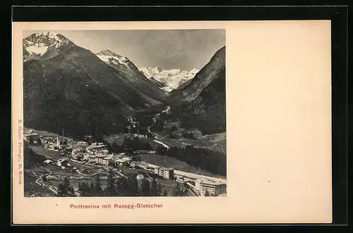 AK Pontresina, Gesamtansicht mit Rosegg-Gletscher