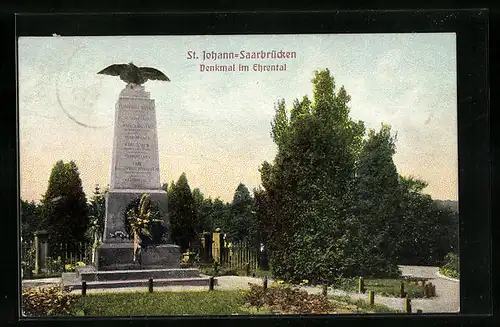 AK St. Johann-Saarbrücken, Denkmal im Ehrental