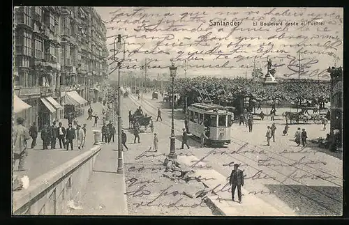 AK Santander, El Boulevard desde el Puente