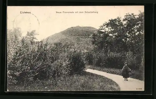 AK Eisleben, Neue Promenade mit dem Scherbelberg