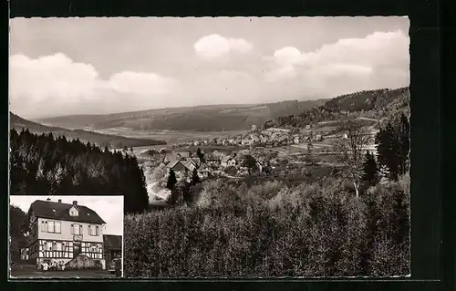 AK Gelnhausen, Haus Waldfriede, Ortstotale im Tal