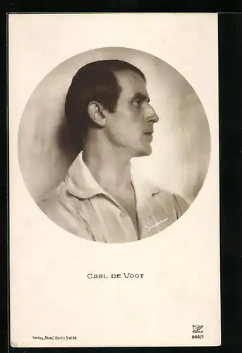 AK Schauspieler Carl de Vogt, seitliches Portrait