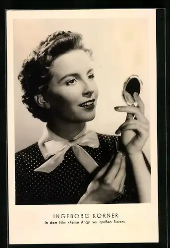 AK Schauspielerin Ingeborg Körner, in Keine Angst vor grossen Tieren