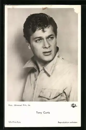 AK Schauspieler Tony Curtis, der Blick zur Seite gerichtet