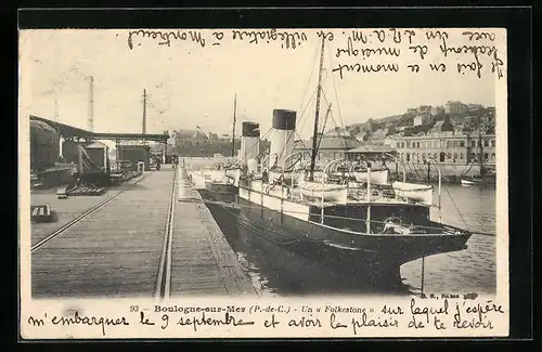 AK Boulogne-sur-Mer, Un Folkestone