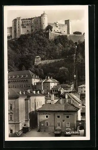 AK Salzburg, die Bergbahn hinauf zur Burg Hohensalzburg