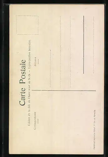 Lithographie Marseille, Ascenseur de N. D. de la Garde