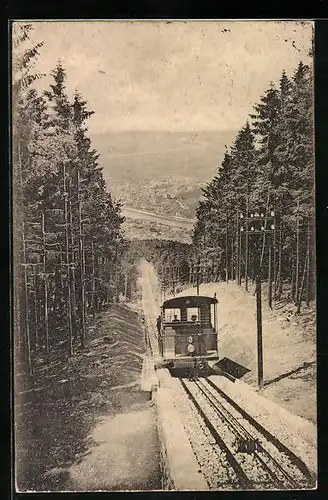 AK Heidelberg, die neue elektrische Bahn nach dem Königstuhl