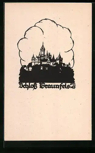 AK Scherenschnitt A. M. Schwindt, Schloss Braunfels