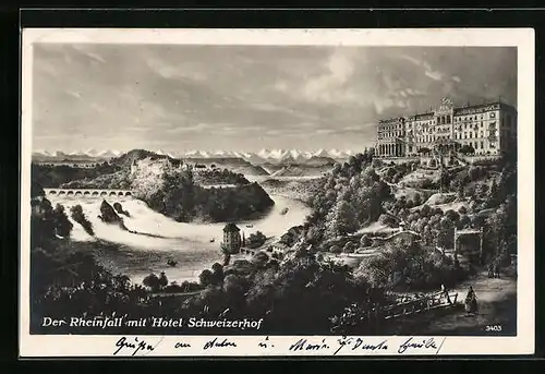 AK Neuhausen, das Hotel Schweizerhof am Rheinfall