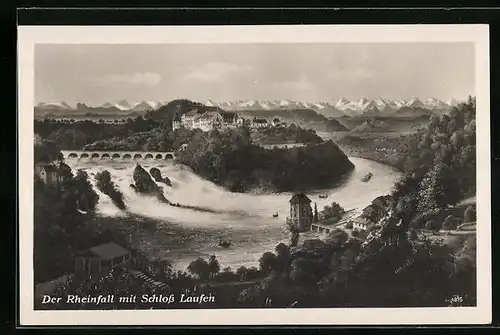 AK Neuhausen, Generalansicht mit dem Schloss Laufen am Rheinfall