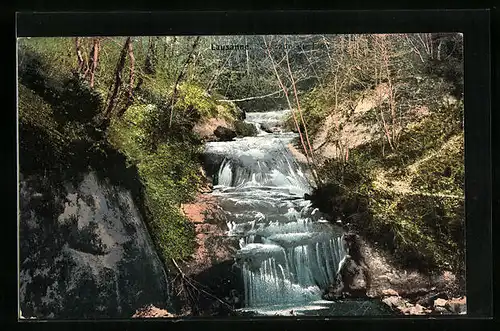 AK Lausanne, Cascade du Flon, am Wasserfall