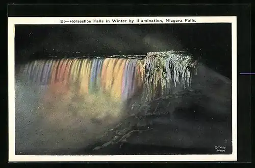 AK Niagara Falls, Horseshoe Falls in Winter by Illumination