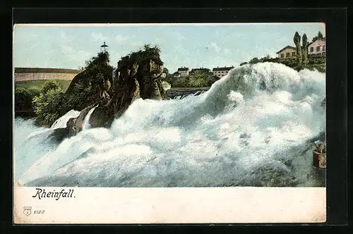 AK Neuhausen, am stürmischen Rheinfall