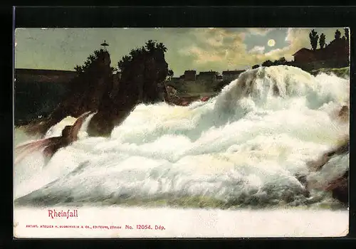 AK Neuhausen, der tosende Rheinfall